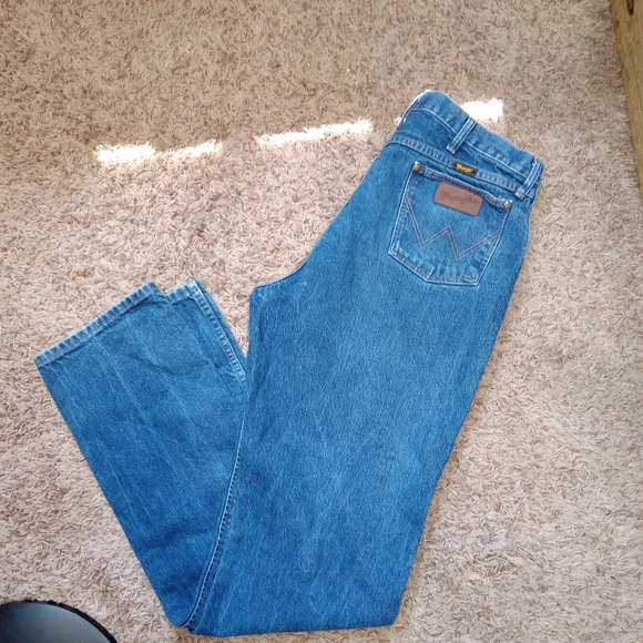 Wrangler Other - Wrangler 47 MWZ Jeans Mens 37×38 Dark 100% Cotton Rodeo Riding Cowboy Western